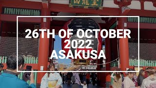 【26th October 2022】4K Tokyo Asakusa Walking Tour Kaminarimon to Senso-ji / 東京台東区浅草雷門、仲見世通り、浅草寺散歩