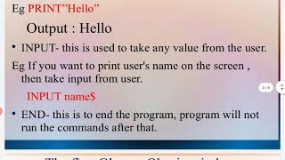 CLASS 6 COMPUTER CHAP 9 TOPIC :- QBASIC STATEMENTS