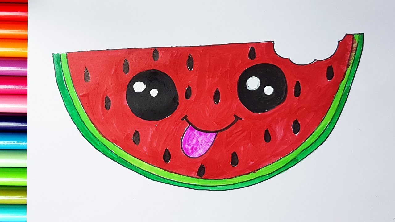 Watermelon Drawing Easy Cute At Laura Timbery Blog