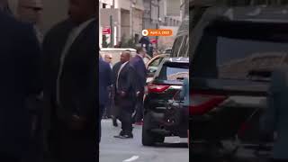 Donald Trump arrives at Trump Tower in New York ahead of arraignment