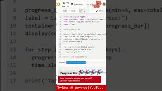 How to create a progress bar with Python 🐍 #shorts #python #fyp