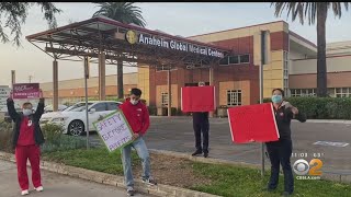 Nurses Demonstrate Outside OC Hospitals As COVID Crisis Worsens