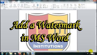 How to Add a Watermark in MS Word  Insert Logo Picture & Text For Watermark in MS Word
