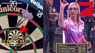 Fallon Sherrock wirft die erste 180! | Promi Darts WM 2020 | ProSieben