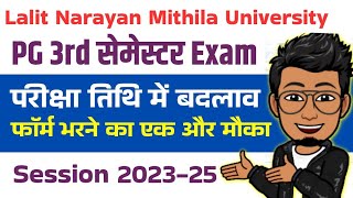 LNMU pg semester 3 exam date 2025, exam form online apply, session 2023-25 MA/MSC/MCOM