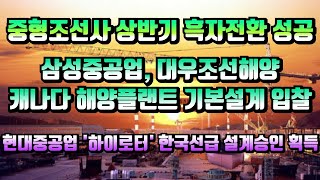 [CC한글자막]중소 조선사들 먼저 상반기 흑자전환 성공!! 삼성중공업, 대우조선해양 캐나다 해양플랜트 기본설계 입찰, 현대중공업, 국내 최초 ‘하이로터’ 한국선급 설계승인 획득