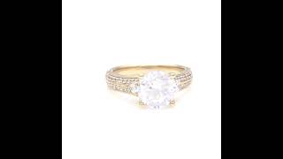 REEDS Jewelers Downton Abbey 3 1/2ctw Round Lab Grown Diamond Yellow Gold Engagement Ring- Lady Rose