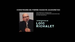 Intervention de L. Richalet au colloque « Construire en pierre Massive aujourd’hui »