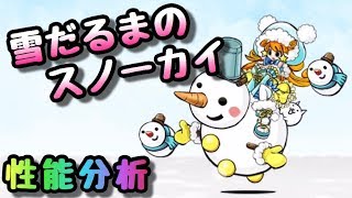 雪だるまのスノーカイ　性能分析　にゃんこ大戦争　クリスマスギャルズ