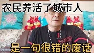 农民养活丁城市人。是一句很错的废话！