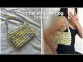 how to crochet a shoulder bag FOR BEGINNERS 🌻 crochet t-shirt yarn bag