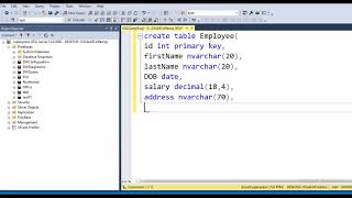 3 انشاء جدول في قاعدة البيانات Create a table in sql server database