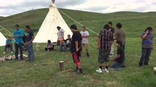 Traditional Lakota bow shooting at Koskalaka Wicayuwita Pi - Young Mens Gathering