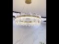 60 cm Dimmable Crystal Pendant Light LED Chandelier Stainless Steel Nordic Style Dining Room