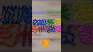 COLORFUL Rainbow Dominoes! | Satisfying Domino Screen Link #shorts