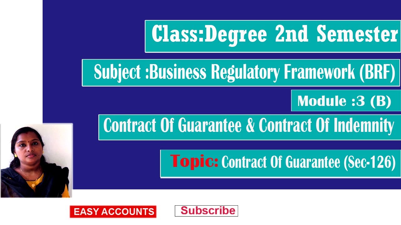 Degree 2nd Sem | BRF |Chapter 3(B) Contract Of Guarantee & Contract Of ...