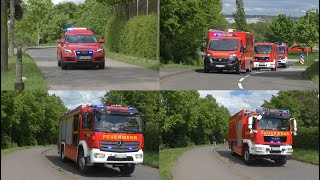 [Chlorgasaustritt nach Verpuffung]  Einsatzfahrten der Feuerwehr Sankt Augustin zur Großübung