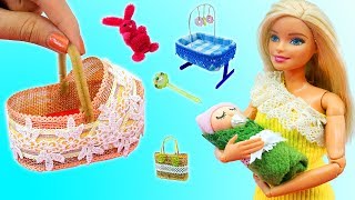 DIY BARBIE HACKS AND CRAFTS: Making Miniature Baby Set for Barbie Doll
