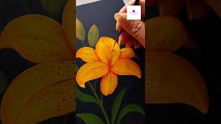 Beautiful Yellow Lilly Flower Painting #art #flowerpainting #artwork #viral #art