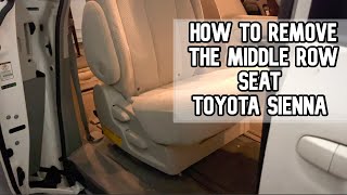 How to remove the middle row seat 2011-2020 toyota sienna van DIY video #toyotasienna #seat #toyota