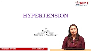 Hypertension | Ms. Ankita | Department of Physiotherapy | RIMT University