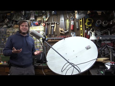 Mid-sized TV antenna modified for geostationary weather satellites