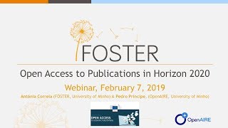 Webinar on Open Access to Publications in Horizon 2020