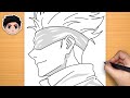 Easy Anime Drawing | How to Draw Gojo Satoru (Side view) from Jujutsu Kaisen Step-by-Step