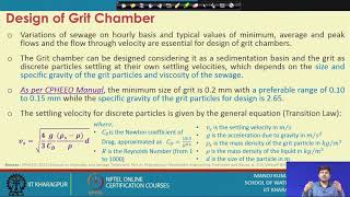 Lecture 25: Wastewater Treatment Units: Grit Removal and Equalization