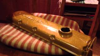 Golden valve cover Volvo 340