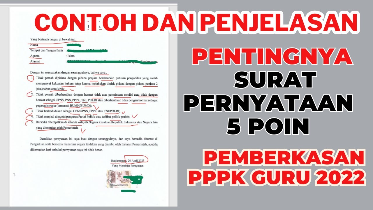 Contoh Dan Penjelasan Pentingnya Surat Pernyataan 5 Poin Pada ...