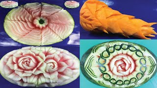 Art an the Fruit Carving#Fruit Decoration#Fruit Flower#Carrot#Watermelon