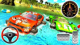 Water Surfer Floating Car Race - Car Race Simulator Game - Android Gameplay