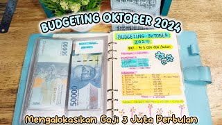 BUDGETING OKTOBER 2024. CARA MENGATUR KEUANGAN RUMAH TANGGA  GAJI 3 JUTA . BUDGET WITH ME #tips