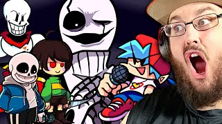 Friday Night Funkin' Vs Chara, Sans \u0026 Papyrus Week + Cutscenes | Skeleton Bros (FNF Mod) REACTION!!!