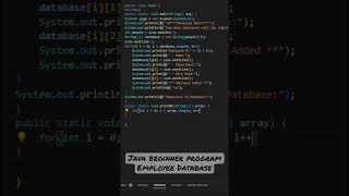 Beginner Java program employee database #java #javalearning #computerscience