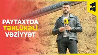 Bakıda sürüşmə: bina təhlükəli vəziyyətə düşüb