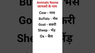 Animals name | जानवरों के नाम #shorts #animalsname