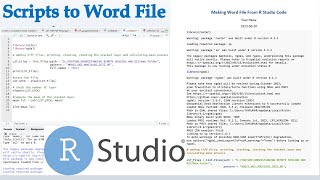 Scripts to Words Conversion || URSGISG || R markdown || Make PDF from R Scripts || code to pdf ||