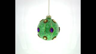 Jeweled Ball - Opulent Blown Glass Christmas Ornament (CC-1169)