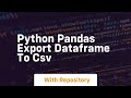 python pandas export dataframe to csv