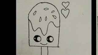 cute ice cream drawing for kids, cute things drawing