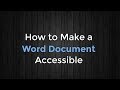 How to Make a Word Document Accessible