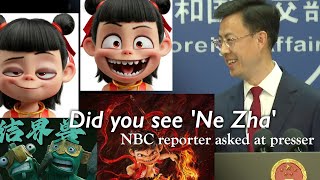 Beaming spokesperson so proud of Chinese animation 'Ne Zha' when taking questions from US NBC