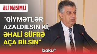 Əli Məsimli Yeni il qabağı qiymətlərdən danışdı - BAKU TV