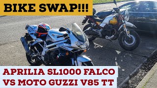 I Swapped my Aprilia Sl1000 Falco for a Moto Guzzi V85 TT!! | Bike Swap!