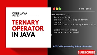 Ternary Operator | Core Java | Telugu Explained