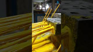 One of the processes of manufacturing fiberglass pultruded profiles #fibreglassfactory #construction