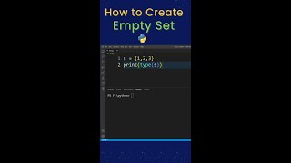How to Create an Empty Set in Python ? Questions #shorts