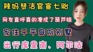 辣妈梦洁官宣七胎，住千平别墅配多个保姆，网友：凑成了葫芦娃！